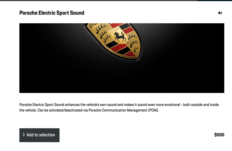 Illustration for article titled You can order "Porsche Electric Sport Sound" on your Taycan for $500